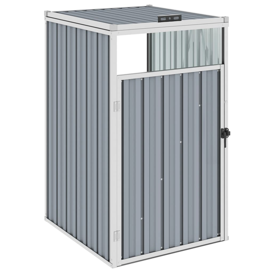 vidaXL Skjul för sopkärl grå 72x81x121 cm stål