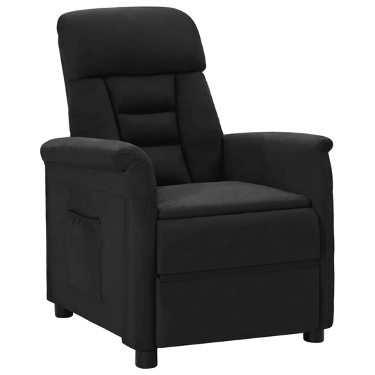 vidaXL Reclinerfåtölj svart konstmocka