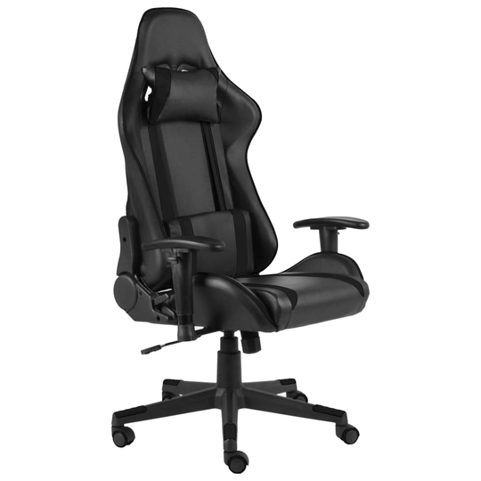 vidaXL Snurrbar gamingstol svart PVC