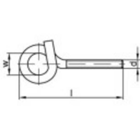 TOOLCRAFT Starka takkrokar 140 mm Stål, galvaniskt förzinkad M10 20 st