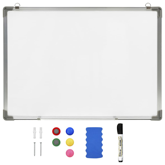 vidaXL Magnetisk whiteboard vit 70x50 cm stål