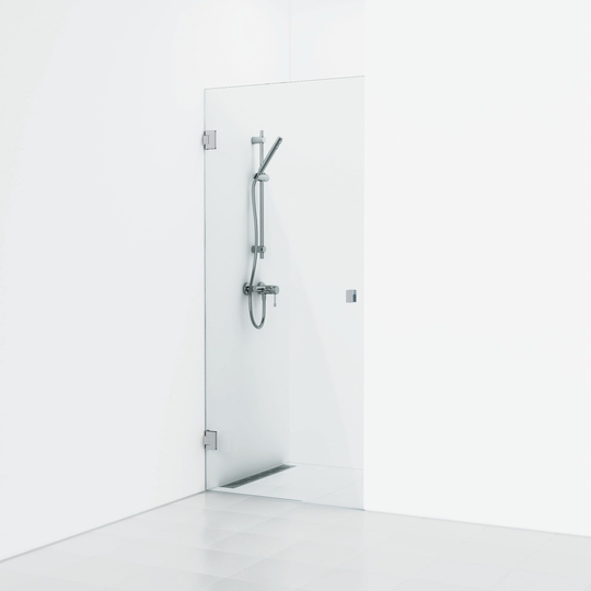 Svedbergs Nischdusch 180° Enkel 98,5 - Kristallglas Blank krom
