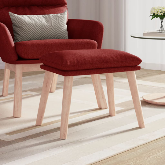vidaXL Fotpall vinröd 45x29,5x39 cm tyg