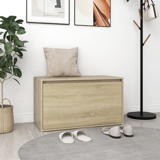 vidaXL Hallbänk 80x40x45 cm sonoma-ek spånskiva