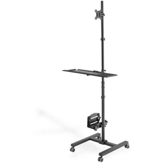 Digitus DA-90374 1x #####PC-/Monitor-Rollwagen 43,2 cm (17) - 81,3 cm (32) Justerbar i höjd, Tangentbordsbricka, Tiltbar, Roterbar, Svängbar