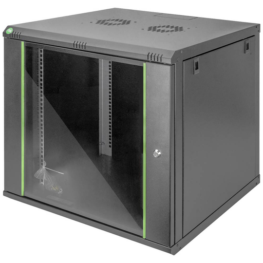 Digitus DN-19 09U-6/6-EC-SW 19 väggskåp (B x H x D) 600 x 505 x 600 mm 9 U Svart, Svart (matt), Svart (RAL 9005)