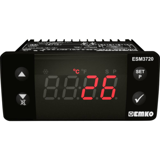 Emko ESM-3720.8.10.0.1/01.00/1.0.0.0 2-punkts- och PID-regulator Termostat K 0 till 999 °C Relä 16 A (L x B x H) 65 x 76 x 35 mm
