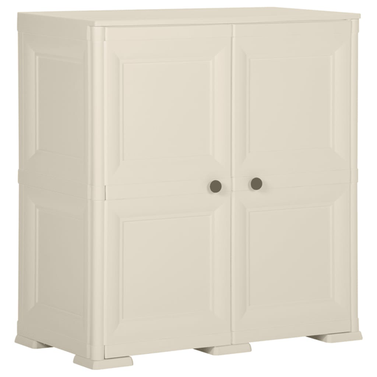 vidaXL Plastskåp 79x43x85,5 cm träimitation gräddvit