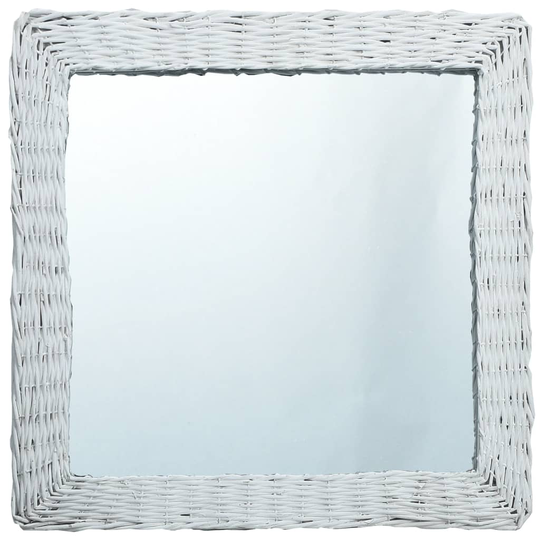vidaXL Spegel vit 60x60 cm korgmaterial