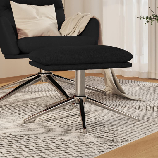 vidaXL Fotpall svart 60x60x39 cm tyg