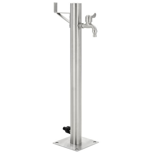 vidaXL Vattenpost för trädgården 65 cm rostfritt stål rund