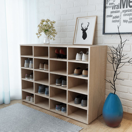 vidaXL Skohylla konstruerat trä 92x30x67,5 cm ek