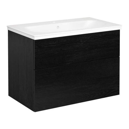 Gustavsberg Artic Kommodpaket slät, svart ek, 80 cm