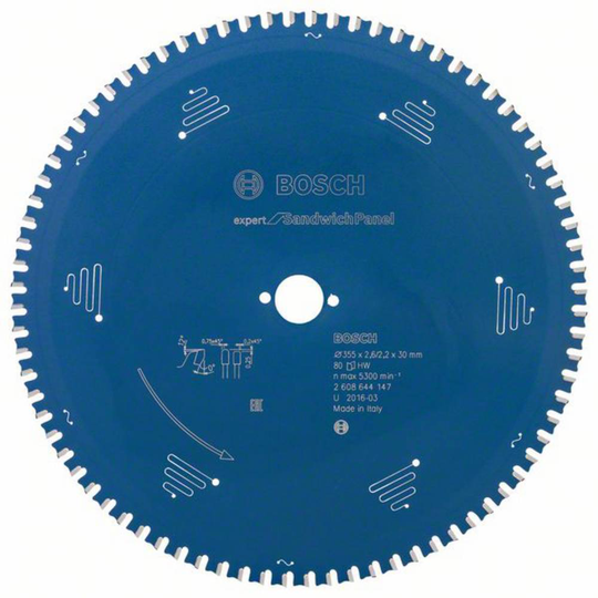 Bosch Accessories Expert for Sandwich Panel 2608644147 Cirkelsågblad 355 x 30 x 2.2 mm Antal tänder (per tum): 80 1 st