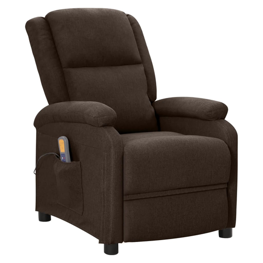 vidaXL Öronlappsfåtölj recliner mörkbrun tyg