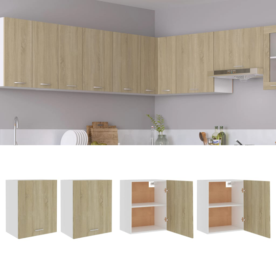 vidaXL Väggskåp 2 st sonoma-ek 50x31x60 cm konstruerat trä