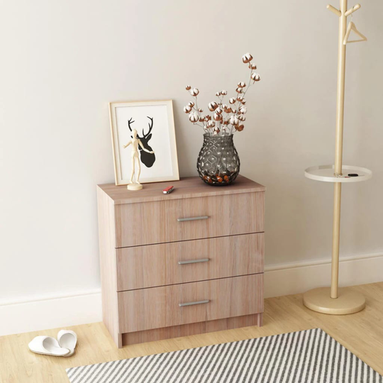 vidaXL Byrå spånskiva 71x35x68 cm ek