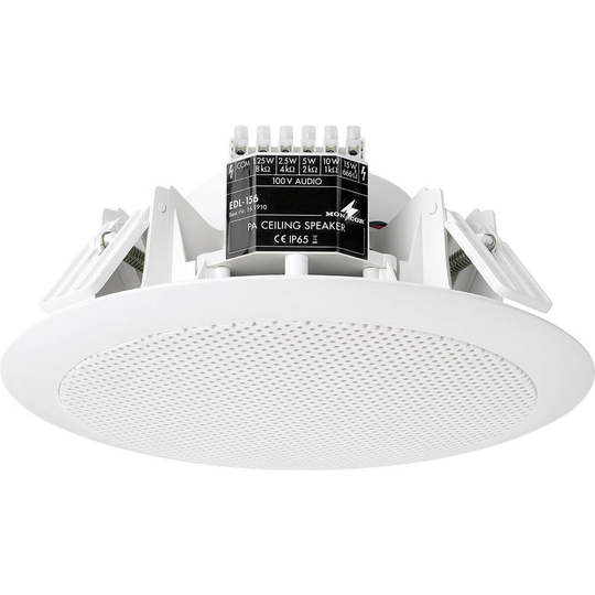 ELA-inbyggnadshögtalare Monacor EDL-156 15 W 100 V Vit 1 st