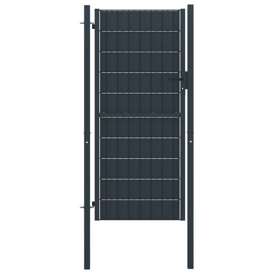 vidaXL Stängselgrind PVC och stål 100x164 cm antracit