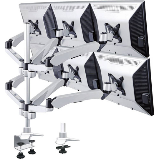 SpeaKa Professional SP-3947576 Flex 6x Monitor bordsfäste 25,4 cm (10) - 48,3 cm (19) Justerbar i höjd, Tiltbar, Svängbar, Roterbar