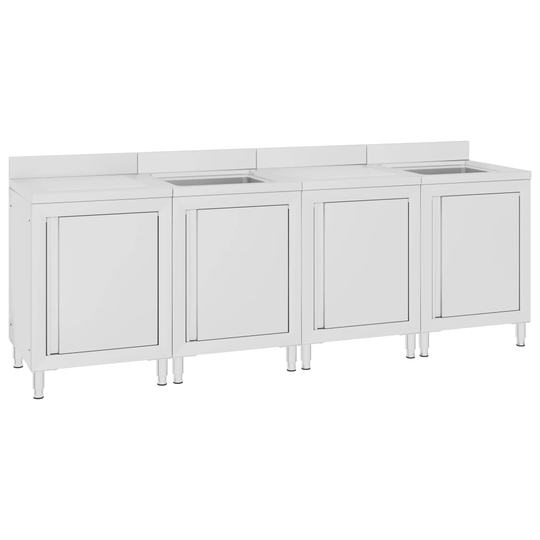 vidaXL Diskho för storkök 240x60x96 cm rostfritt stål