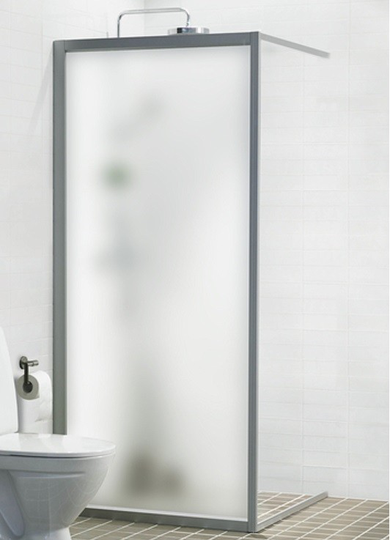 Ifö Duschvägg Solid Fast Frostat Glas SV NF 500 Aluminium