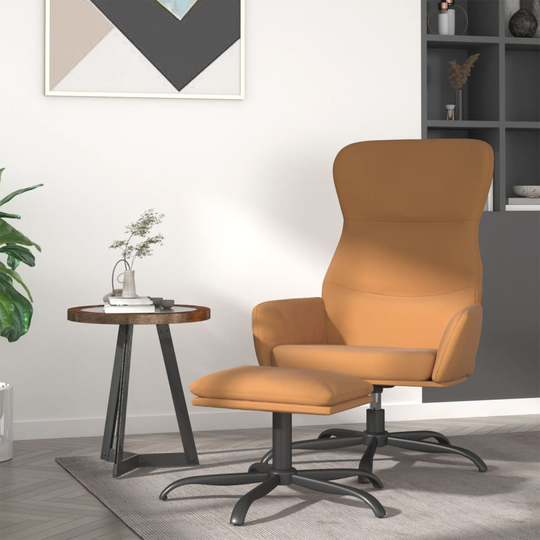 vidaXL Vilstol med fotpall taupe mikrofibertyg