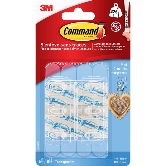 Krok (L x B x H) 29 x 22 x 11 mm Transparent 3M Innehåll: 6 st