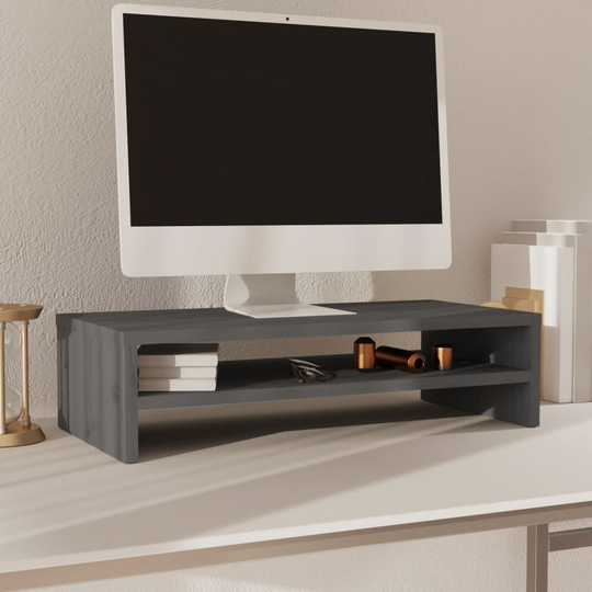 vidaXL Skärmställ grå 50x24x13 cm massiv furu