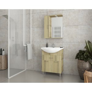 Möbelpaket Ritmo 65 - Natural Oak med spegelskåp