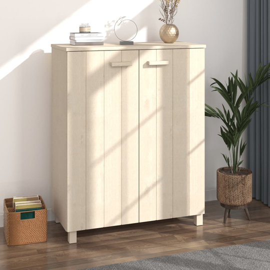 vidaXL Skoskåp honungsbrun 85x40x108 cm massiv furu