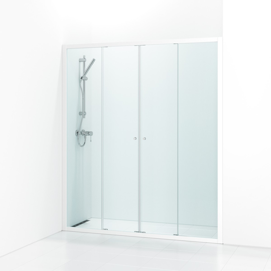 Svedbergs Duschdörr Ritual Nisch 135-140 Med 4 Glas - Klarglas Vit