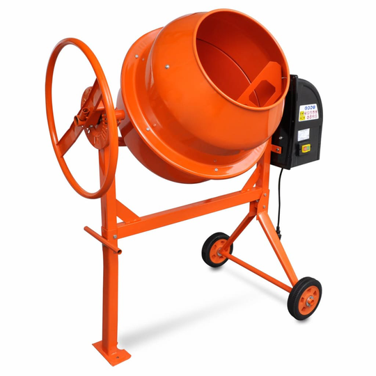 vidaXL Cementblandare 140 L 650 W stål orange