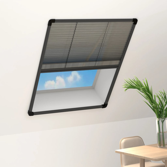 vidaXL Plisserat insektsnät för fönster aluminium antracit 60x160 cm