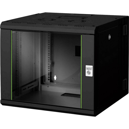 Digitus DN-19 09-U-3-SW 19 väggskåp (B x H x D) 600 x 509 x 600 mm 9 U Svart, Svart (RAL 9005)