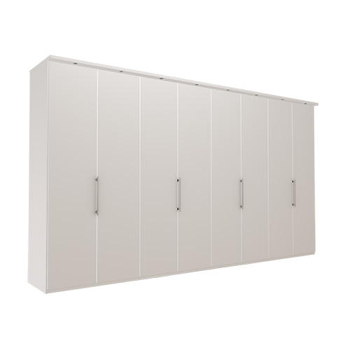 Garderob Atlanta - Vit 400 cm, 216 cm, Med kornisch