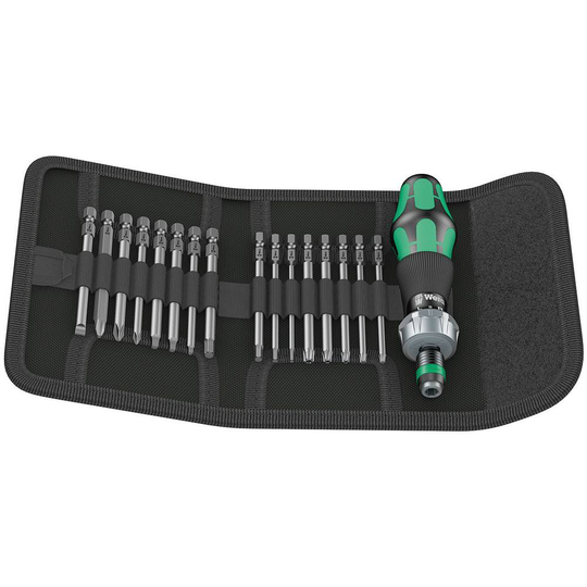 Wera Kraftform Kompakt 60 05051041001 Bit-Set 17 delar Spår, Stjärnspår Phillips, Stjärnspår Pozidriv, TORX BO, Inner-fyrkantig (Robertson), Inner-sexkantig
