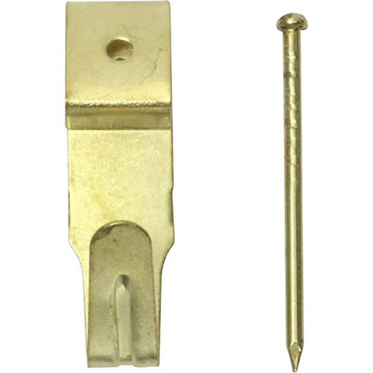 SWG Vägghakar med stålspik stl. 1, med mässingbeläggning Stål med mässingbeläggning 6 st