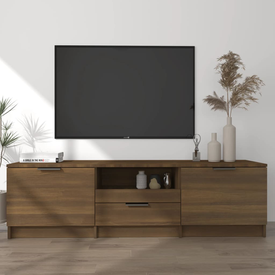 vidaXL TV-bänk brun ek 140x35x40 cm konstruerat trä