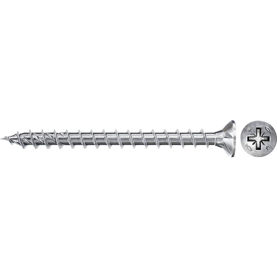 Fischer Power-Fast II CZF 670183 Spånskivs-skruv 4 mm 16 mm Stjärnskruvmejsel Pozidrivspår Stål galvaniskt förzinkad 200 st