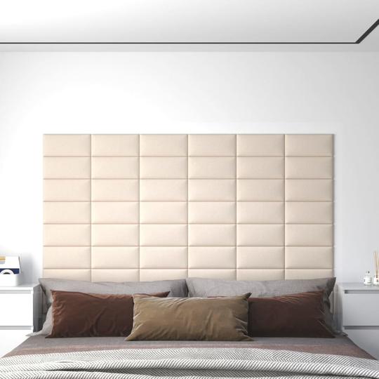 vidaXL Väggpaneler 12 st gräddvit 30x15 cm sammet 0,54 m²