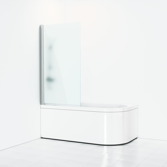 Svedbergs Skärmvägg Skoga Badkar - Frostglas Alu blank