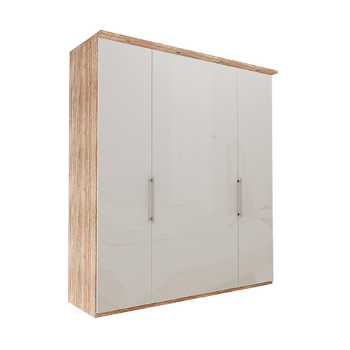 Garderob Atlanta - Ljus rustik ek 200 cm, 236 cm, Med kornisch