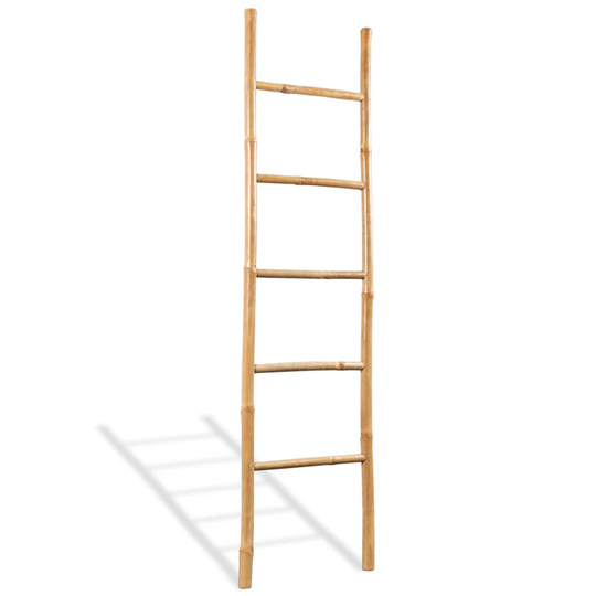 vidaXL Handduksstege med 5 pinnar bambu 150 cm