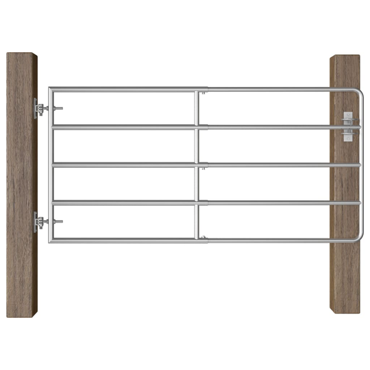 vidaXL Gårdsgrind 5 stänger stål (95-170)x90 cm silver