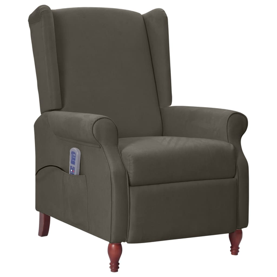 vidaXL Massagefåtölj mörkgrå mikrofiber