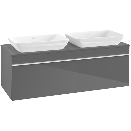 Tvättställsskåp Villeroy & Boch Venticello 126 cm med 2 Lådor för 2 Ytmonterade Tvättställ