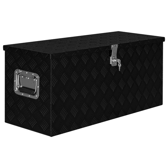 vidaXL Förvaringslåda aluminium 90,5x35x40 cm svart