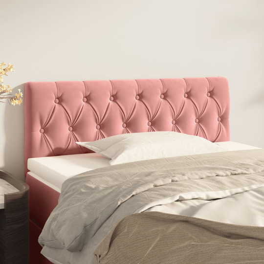 vidaXL Huvudgavel rosa 100 x 7 x 78/88 cm sammet