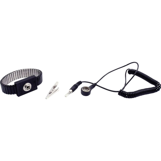 ESD-handledsband Svart Quadrios Tryckknapp 10 mm